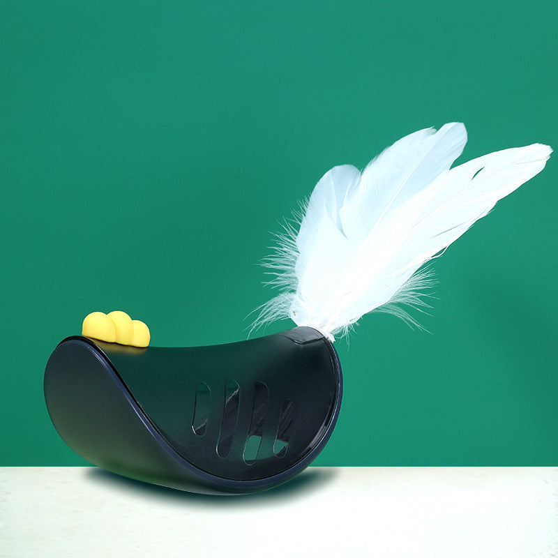 Interactive Cat Tumbler Toy - IQ Stimulation & Self-Play Wobble Toy with Feather