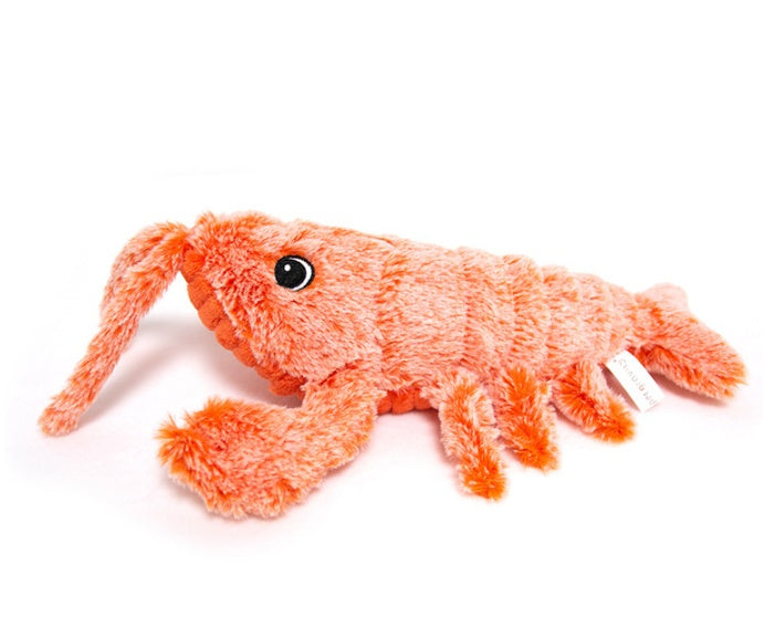 Electric Jumping Shrimp Cat Toy - USB Rechargeable Interactive Plush Lobster