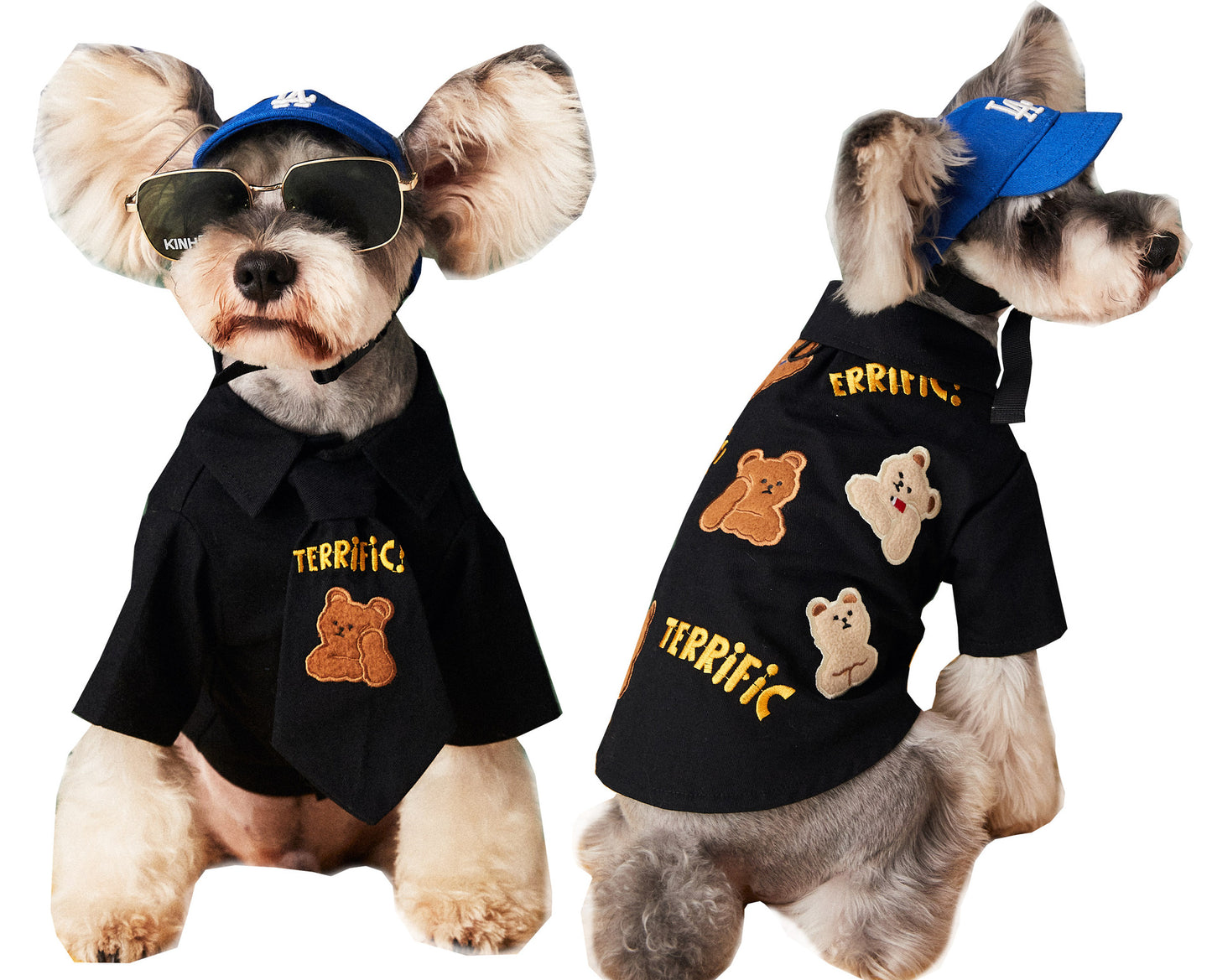 Trendy Dog Shirt & Tie Set - Casual Cotton Outfit for Small to Medium Dogs