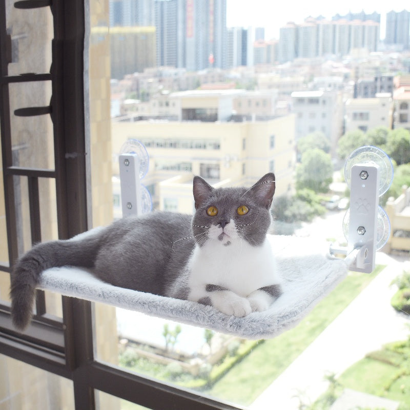 Cat Window Hammock - Suction Cup Perch Bed for Sunny Naps & Bird Watching