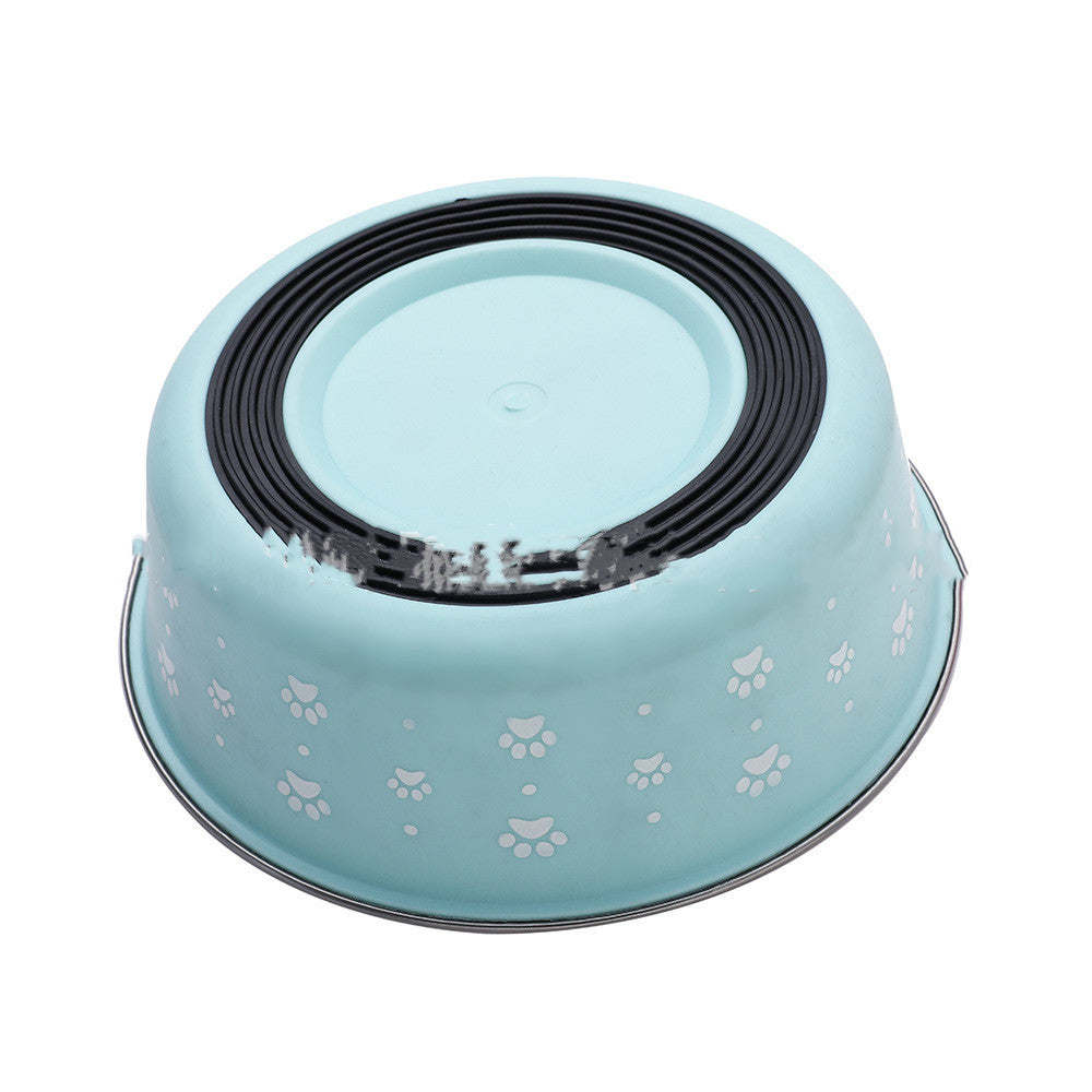 Stainless Steel Pet Food Bowl - Durable Non-Slip Feeding Dish for Dogs & Cats