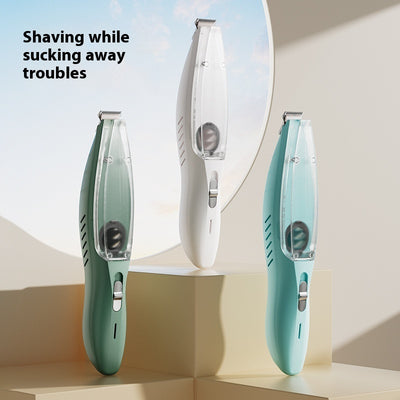Pet Grooming Vacuum Shaver - 2-in-1 Hair Trimmer with Built-In Suction & Low Noise