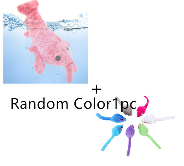 Electric Jumping Shrimp Cat Toy - USB Rechargeable Interactive Plush Lobster
