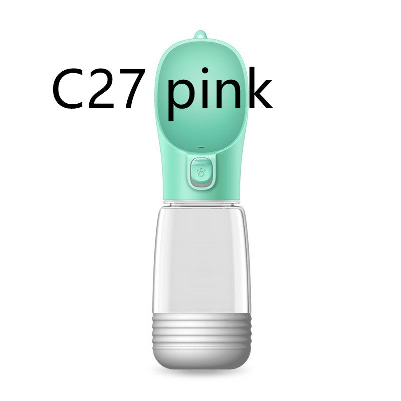 Portable Pet Water Bottle - Travel Dog Water Cup with Food Storage & Waste Bag Holder