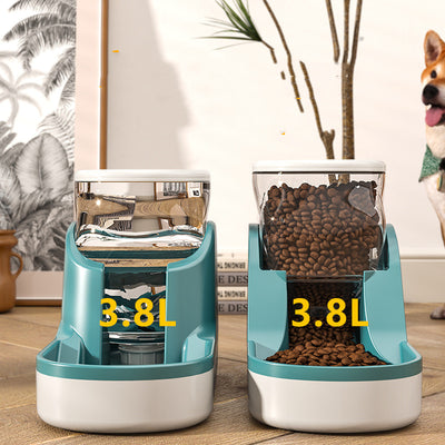 Automatic Gravity Pet Feeder & Waterer - Self-Dispensing Food & Water Station