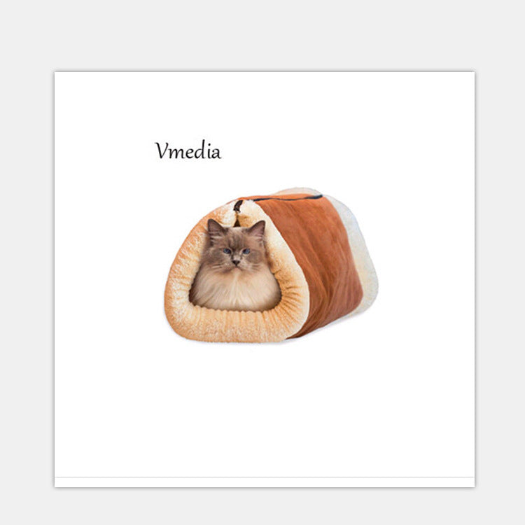 Cat Tunnel Sleeping Bag - Crinkle Sound Bed & Play Tunnel 2-in-1