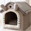 Foldable Dog House & Cat Bed - Warm Enclosed Cave Pet Bed with Removable Cushion