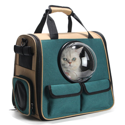 Space Capsule Pet Backpack - Breathable Mesh Travel Carrier for Cats & Small Dogs