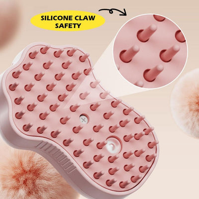 Electric Steam Spray Pet Brush - USB Rechargeable Grooming Comb with UV Cleaning