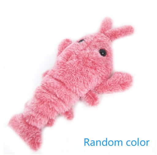 Electric Jumping Shrimp Cat Toy - USB Rechargeable Interactive Plush Lobster