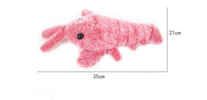 Electric Jumping Shrimp Cat Toy - USB Rechargeable Interactive Plush Lobster