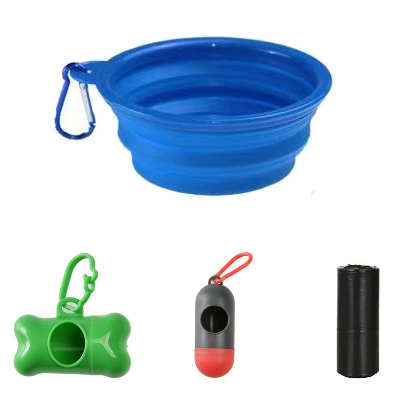 Portable Pet Water Bottle - Travel Dog Water Cup with Food Storage & Waste Bag Holder