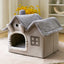 Foldable Dog House & Cat Bed - Warm Enclosed Cave Pet Bed with Removable Cushion