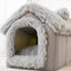 Foldable Dog House & Cat Bed - Warm Enclosed Cave Pet Bed with Removable Cushion