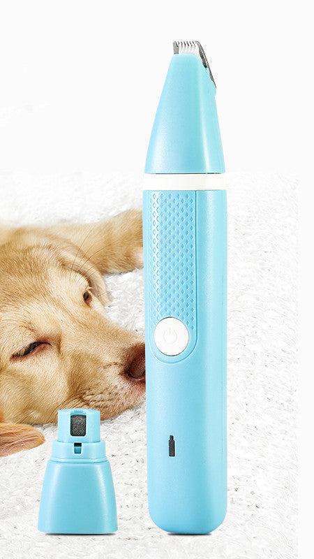 2-in-1 Pet Grooming Kit - Rechargeable Nail Grinder & Hair Trimmer for Dogs & Cats