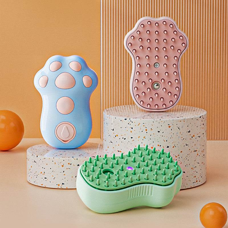 Electric Steam Spray Pet Brush - USB Rechargeable Grooming Comb with UV Cleaning