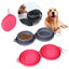 Collapsible Double Pet Bowl - Portable Silicone Travel Food & Water Bowls with Mat