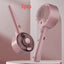 Pink hair care device set with three pieces on a pink background