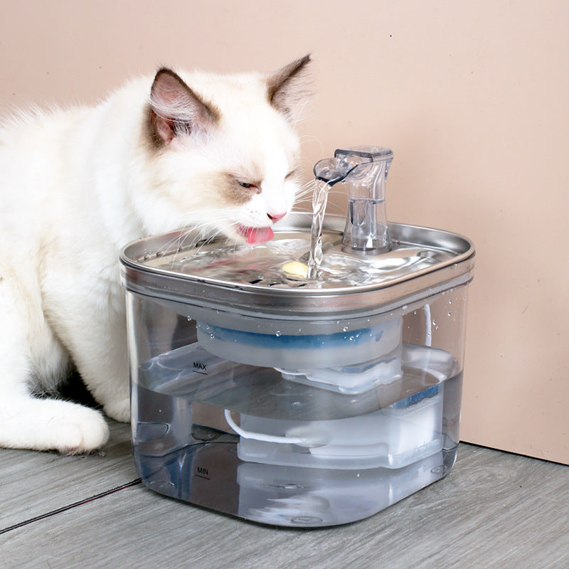 Stainless Steel Pet Water Fountain - 2L Automatic Circulation Dispenser for Cats & Dogs