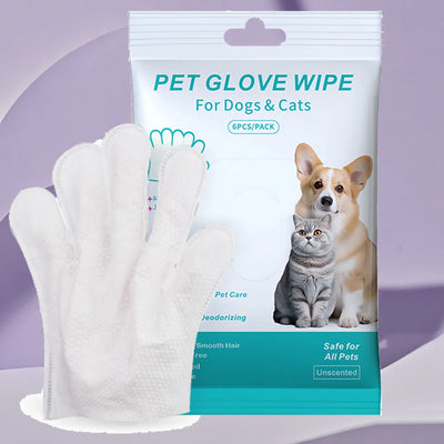 Disposable Pet Grooming Gloves - Bathing & Cleaning Wipes for Cats & Dogs