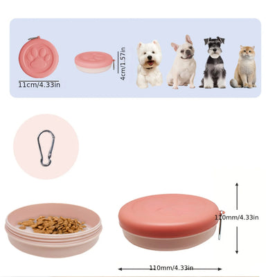 Portable Pet Travel Bowl - Collapsible Food & Water Container for Dogs & Cats
