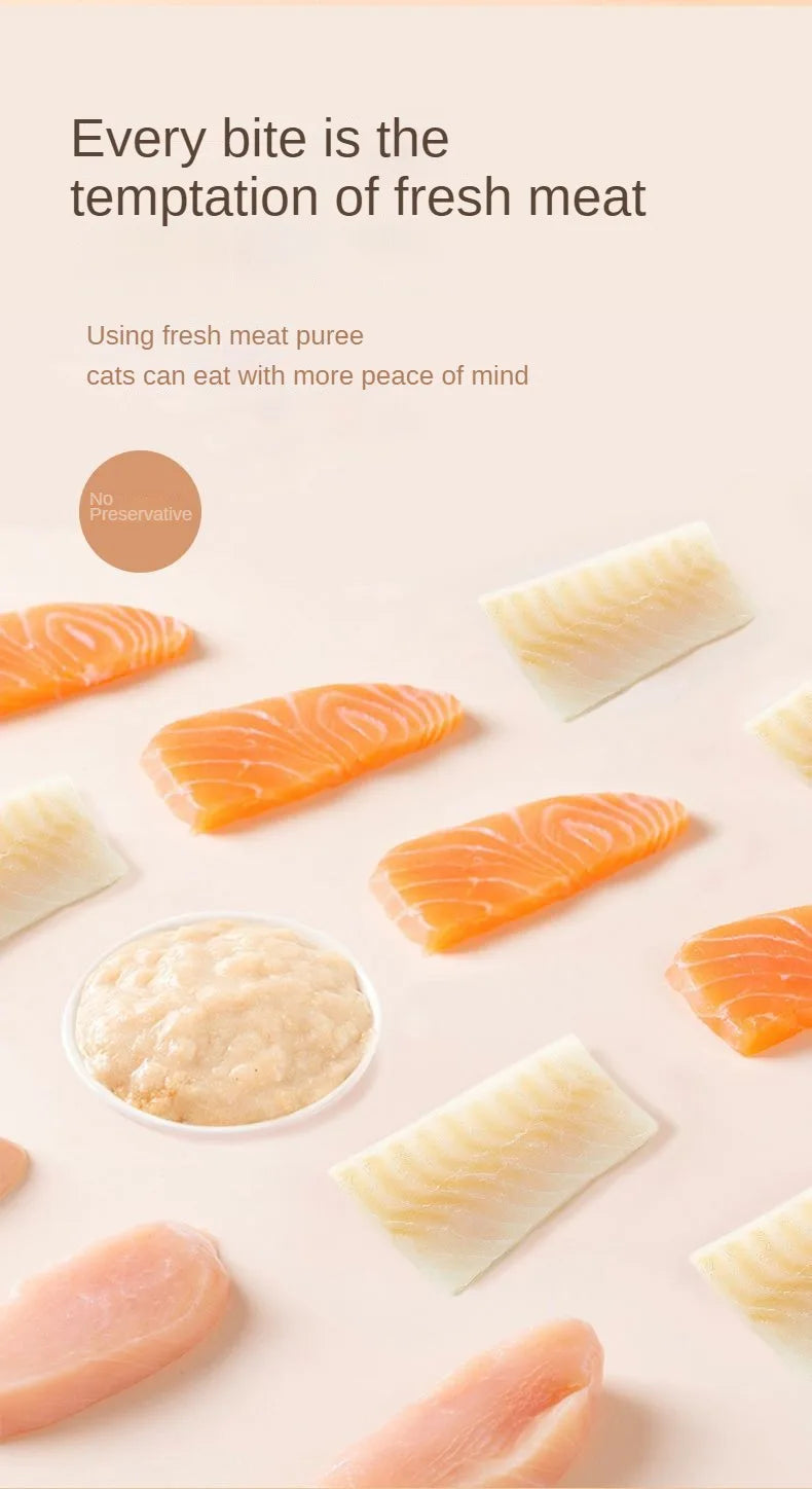 Cat Nutritional Paste Strips - Salmon & Tuna Treats for Kittens & Adult Cats