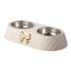 Bow-Tie Double Pet Bowl - Stainless Steel Food & Water Bowls for Cats & Dogs