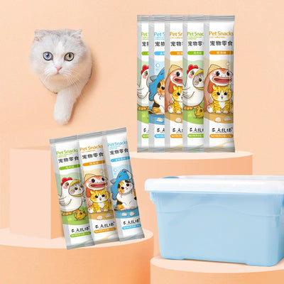 Cat Nutritional Paste Strips - Salmon & Tuna Treats for Kittens & Adult Cats