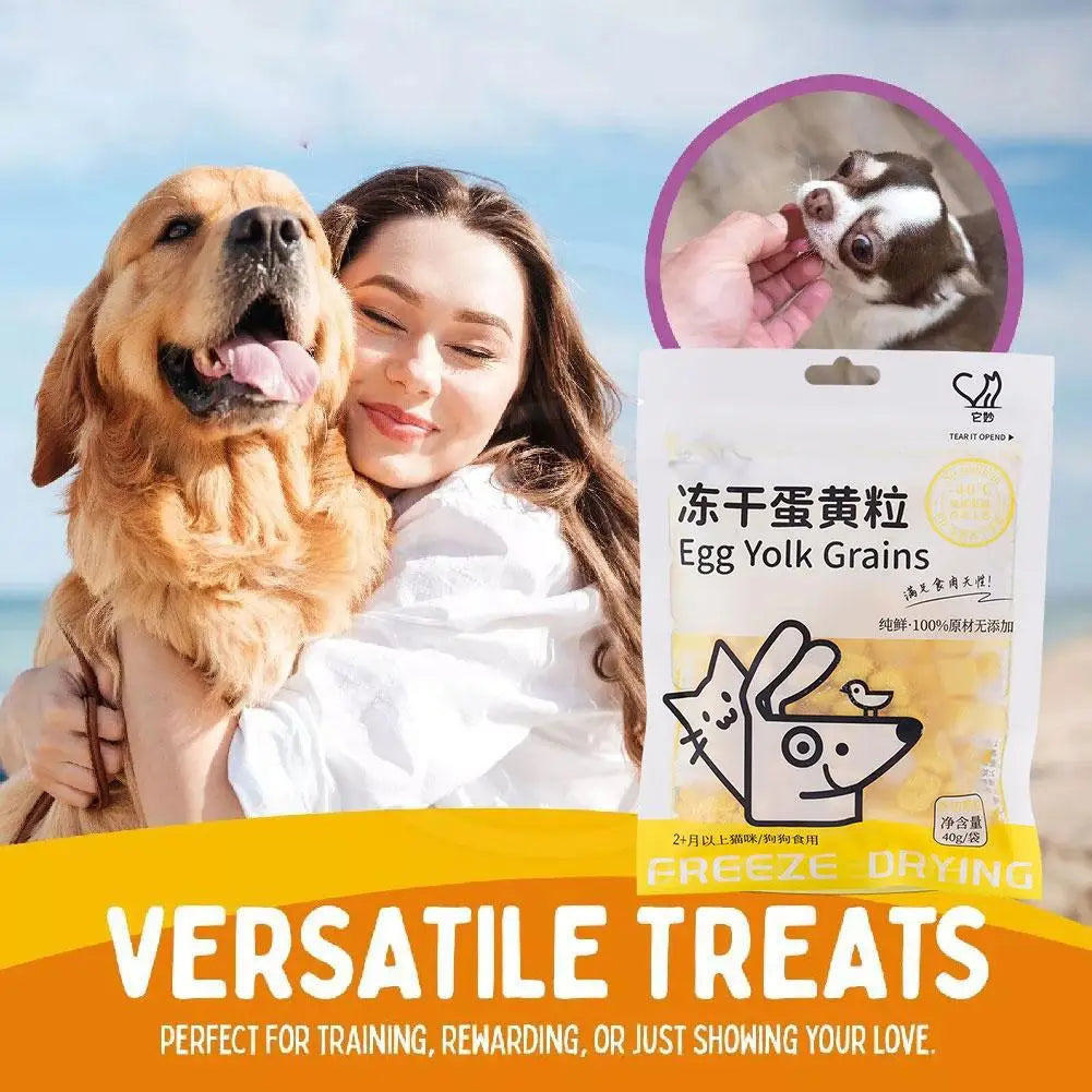 Freeze-Dried Egg Yolk Granules - 40g Healthy Pet Treats for Cats & Dogs