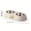 Bow-Tie Double Pet Bowl - Stainless Steel Food & Water Bowls for Cats & Dogs