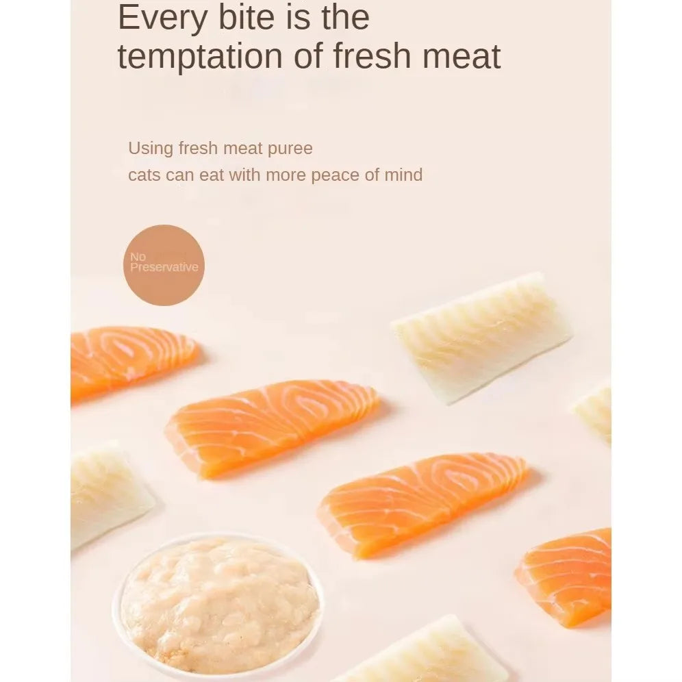 Cat Nutritional Paste Strips - Salmon & Tuna Treats for Kittens & Adult Cats