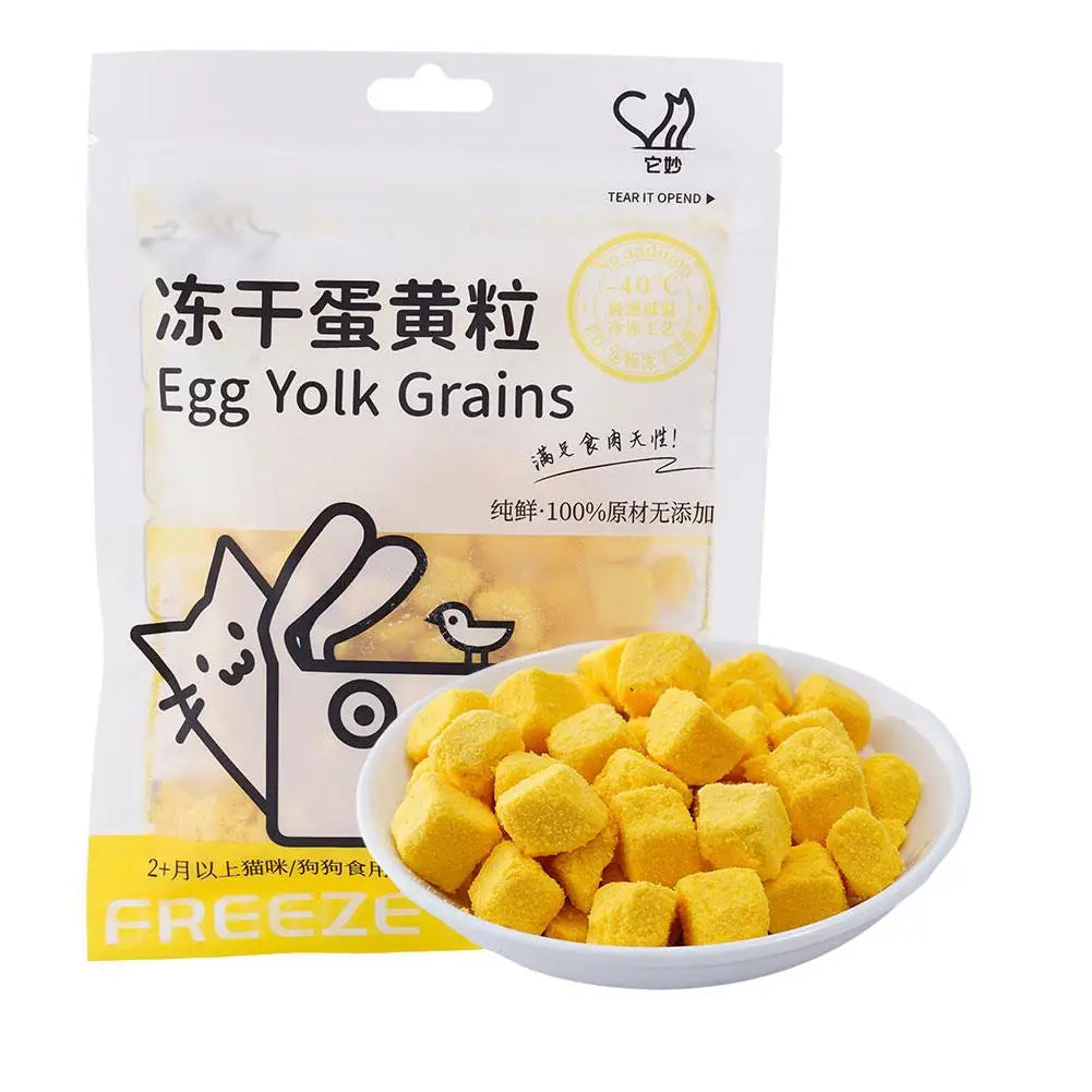 Freeze-Dried Egg Yolk Granules - 40g Healthy Pet Treats for Cats & Dogs