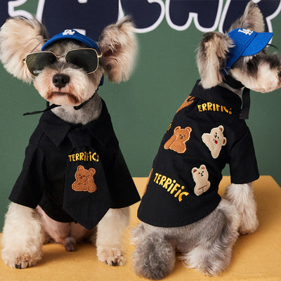 Trendy Dog Shirt & Tie Set - Casual Cotton Outfit for Small to Medium Dogs