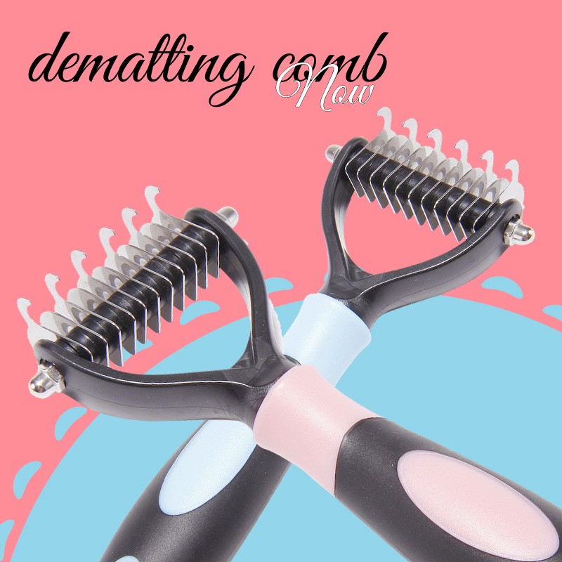Professional Pet Dematting Comb - Dual-Sided Detangling & Deshedding Tool