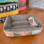 Premium Linen Pet Bed - Breathable Natural Fabric Cushion for Dogs & Cats