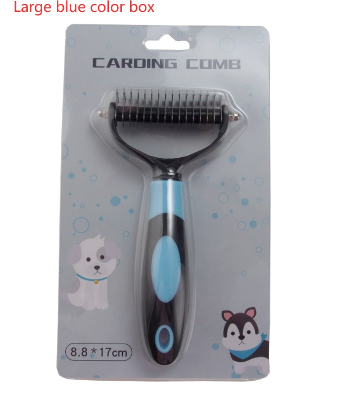 Professional Pet Dematting Comb - Dual-Sided Detangling & Deshedding Tool