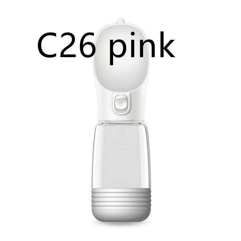 Portable Pet Water Bottle - Travel Dog Water Cup with Food Storage & Waste Bag Holder