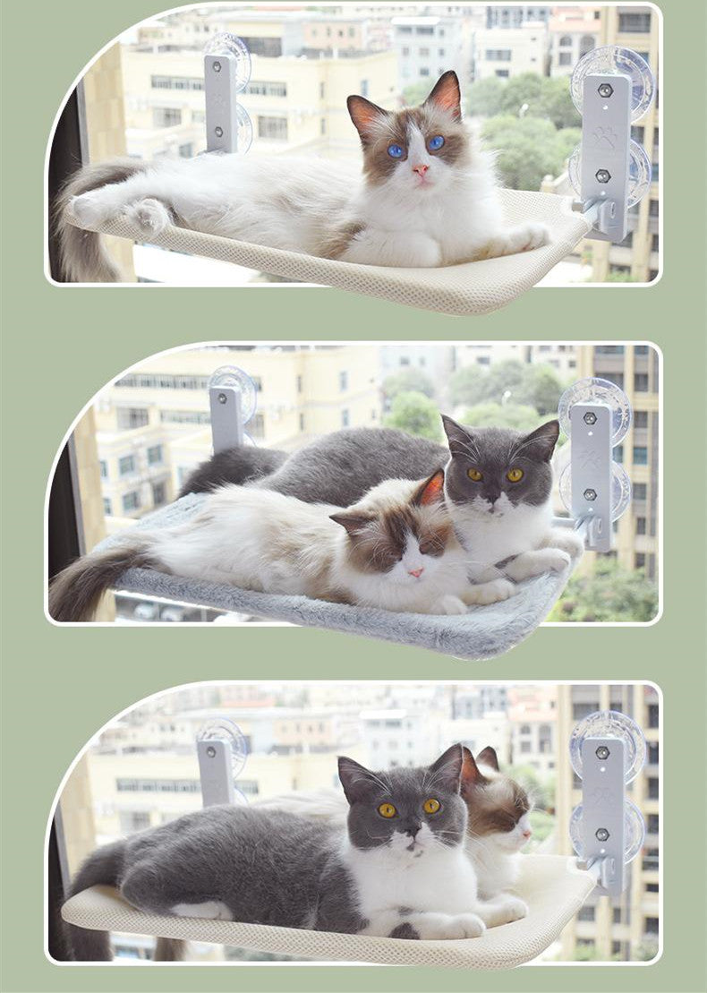 Cat Window Hammock - Suction Cup Perch Bed for Sunny Naps & Bird Watching