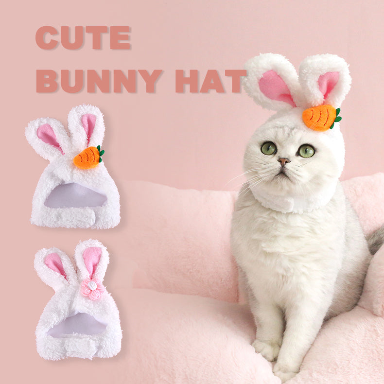 Cute Rabbit Ears Pet Hat - Plush Easter Bunny Headwear for Cats & Dogs