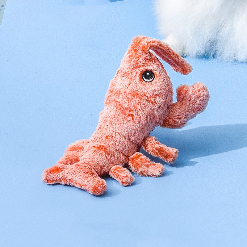 Electric Jumping Shrimp Cat Toy - USB Rechargeable Interactive Plush Lobster