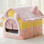 Foldable Dog House & Cat Bed - Warm Enclosed Cave Pet Bed with Removable Cushion