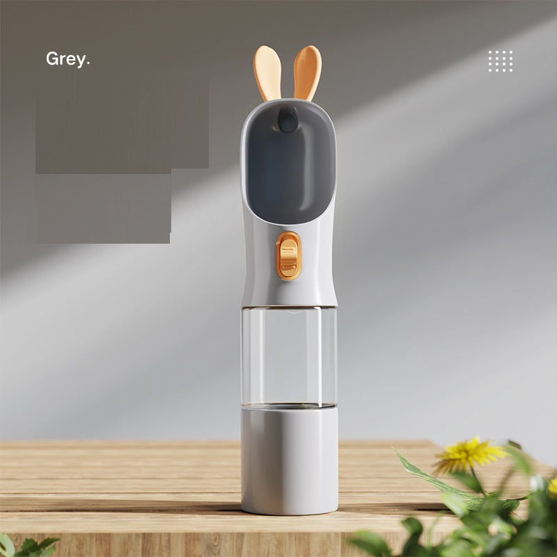 2-in-1 Portable Pet Water & Food Cup - 400ml Travel Bottle for Dogs & Cats