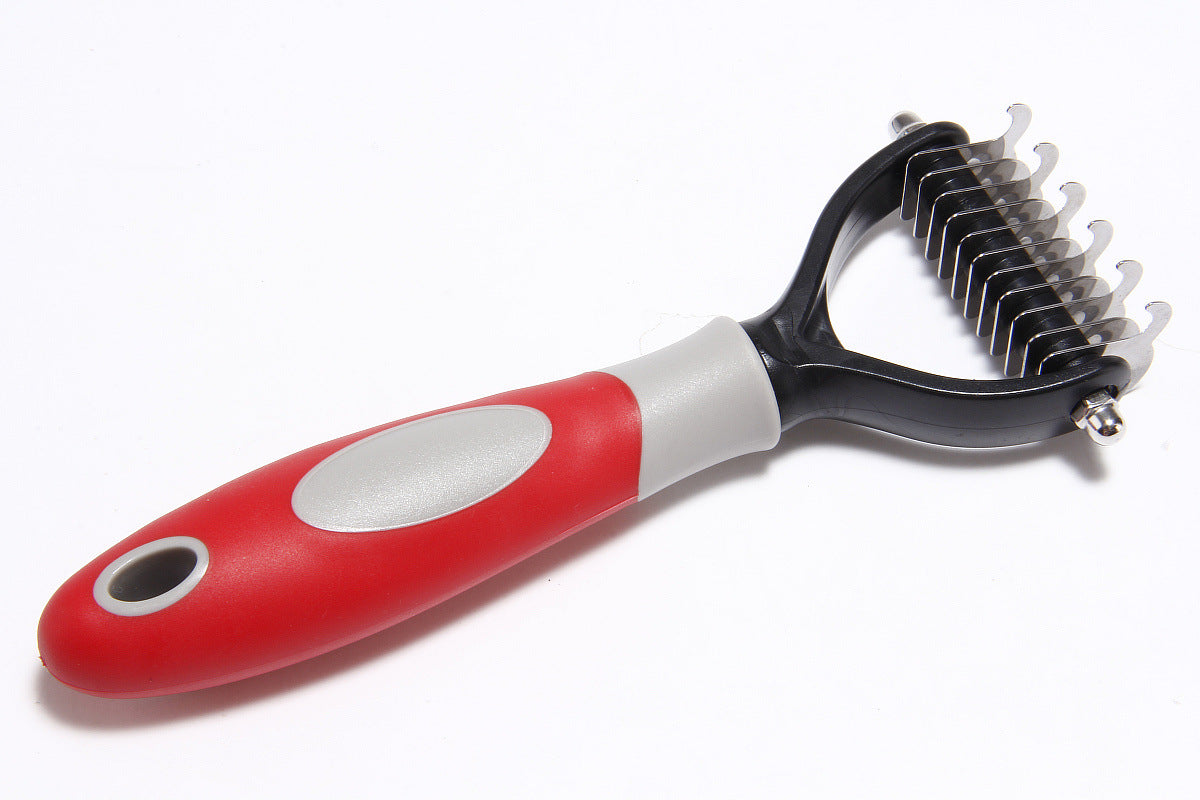 Professional Pet Dematting Comb - Dual-Sided Detangling & Deshedding Tool