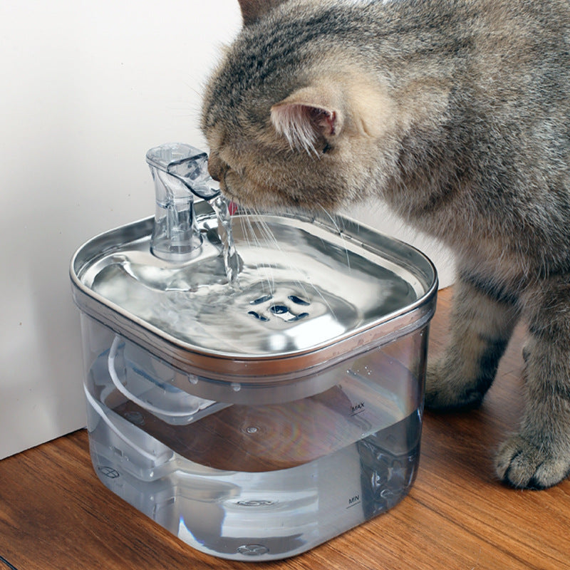 Stainless Steel Pet Water Fountain - 2L Automatic Circulation Dispenser for Cats & Dogs